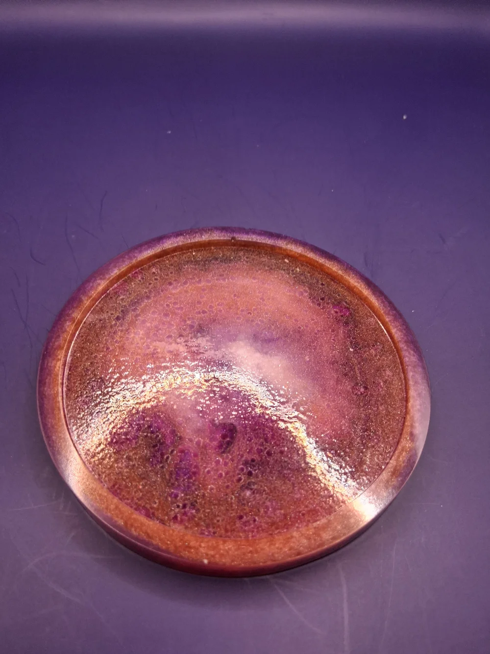 Resin Tray in Purple and Copper Tones